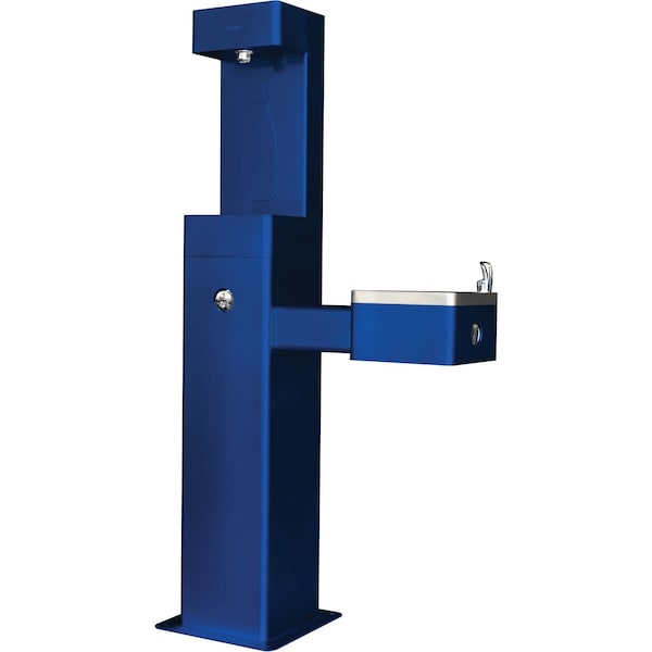 Global Industrial Outdoor Bottle Filling Station & Drinking Fountain, Blue Powder Coat 761216BL - main